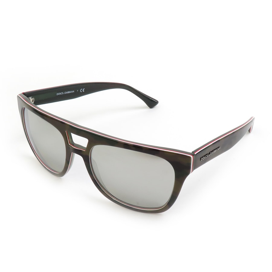 ドルチェアンドガッバーナ DOLCE&GABBANA サングラス カモフラージュ プラスチック カーキ/ブラウン シルバー ユニセックス【中古】 e60744a