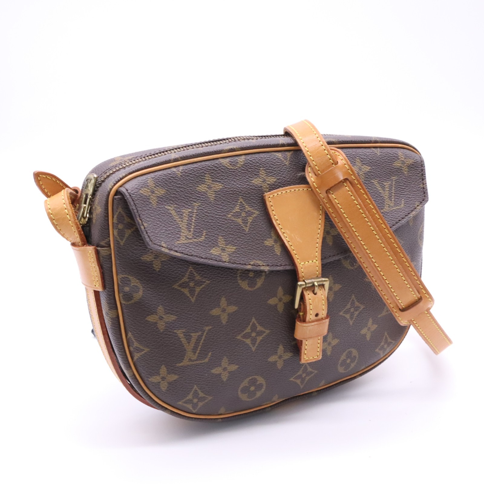 LOUIS VUITTON ルイ・ヴィトン モノグラム ジュヌフィーユ25 M51226 ショルダーバッグ ブラウン ベージュ コーティングキャンバス レザー レディース