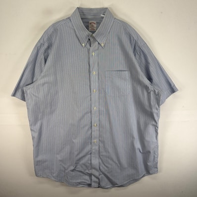 古着 ブルックスブラザーズ Brooks Brothers 長袖シャツ 胸ポケ 346 XL ブルー系 ストライプ メンズ