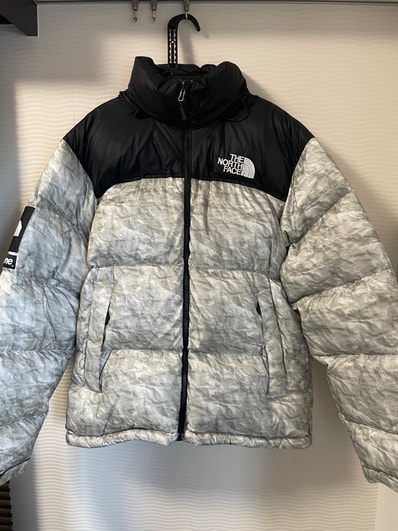 Supreme x The North Face Nuptse Jacket "White Paper Print"