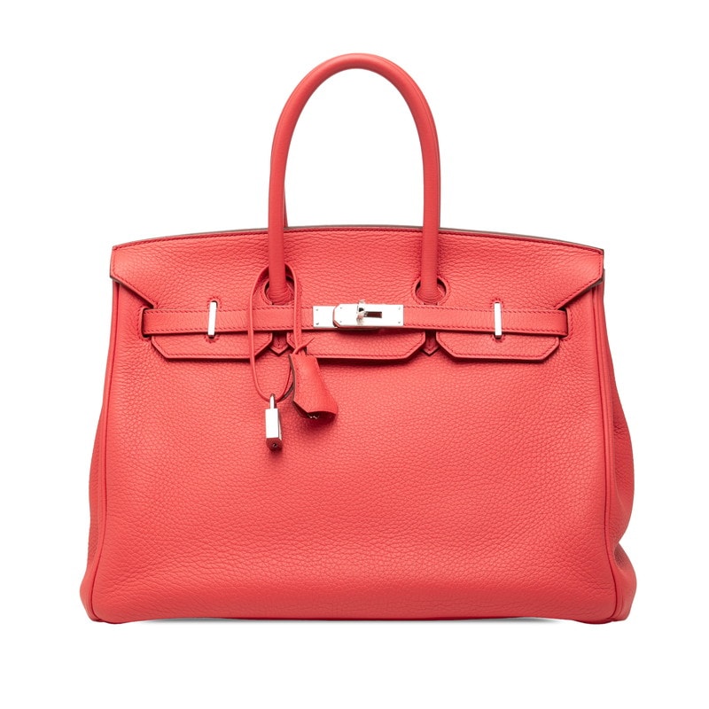 エルメス バーキン35 ハンドバッグ □O刻印 2011 内縫い ルージュトマト シルバー金具 トリヨンクレマンス レディース HERMES 中古