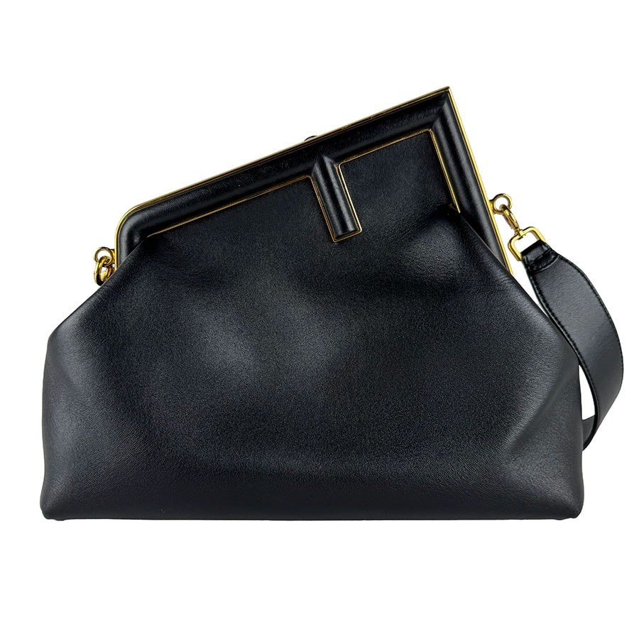 フェンディ FENDI ショルダーバッグ ファースト ミディアム レザー ブラック レディース 8BP127 ABVE【中古】 z10778