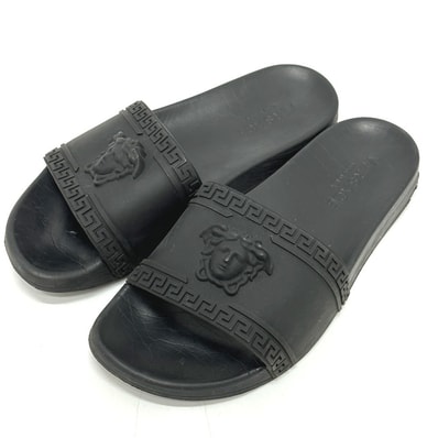 ヴェルサーチ VERSACE メデューサ スライダーサンダル 靴 シャワーサンダル プールサンダル シューズ サンダル ラバー ブラック
