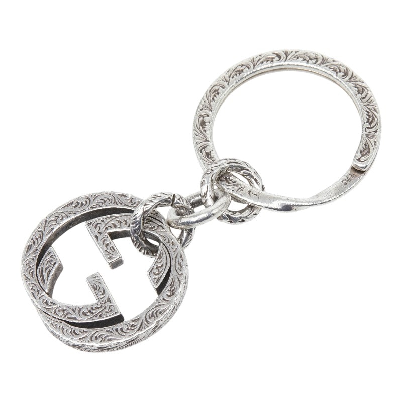グッチ インターロッキングG キーリング キーホルダー チャーム SV925 シルバー レディース GUCCI 【中古】