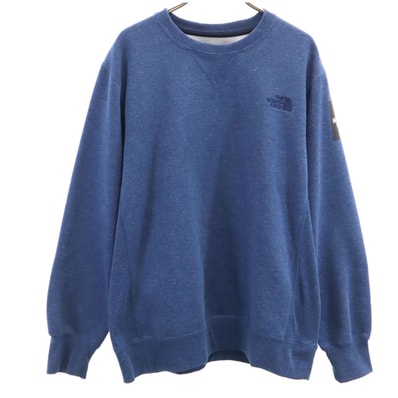 THE NORTH FACE ノースフェイス スクエアロゴ 長袖 スウェット トレーナー XL 青紺系 NT61931 アウトドア 裏起毛