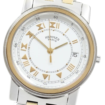 エルメス HERMES キャリック デイト クォーツ メンズ _982799