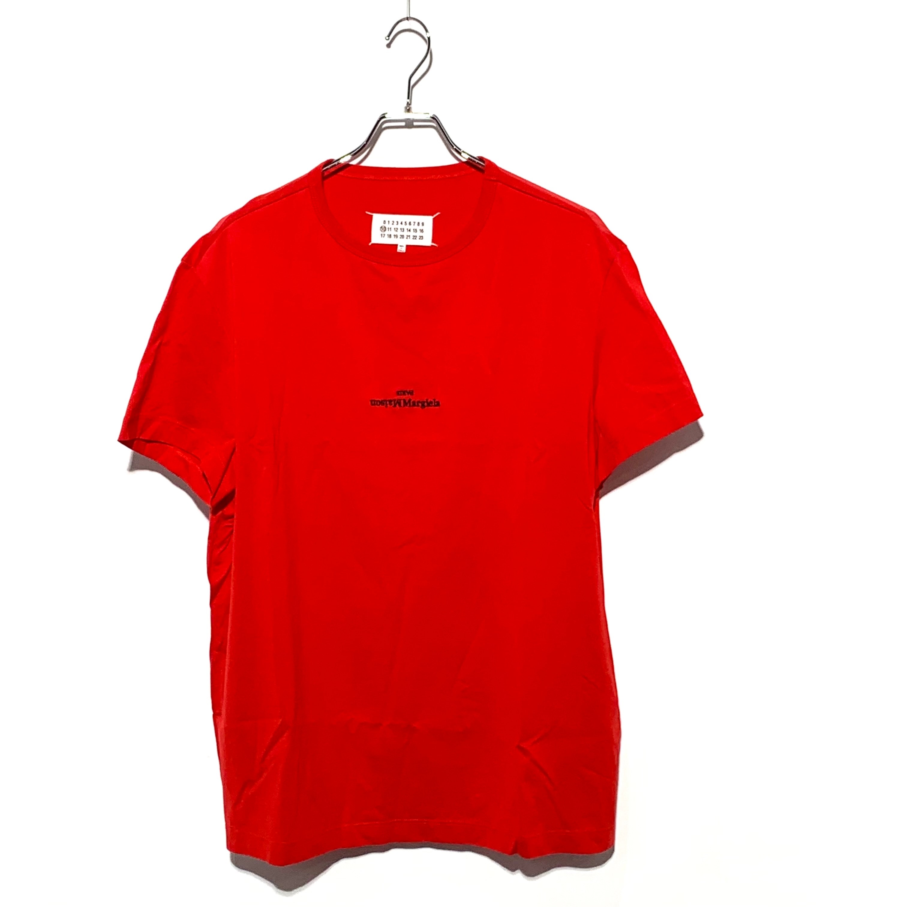 Maison Margiela ロゴ刺繍クルーネックTシャツ レッド