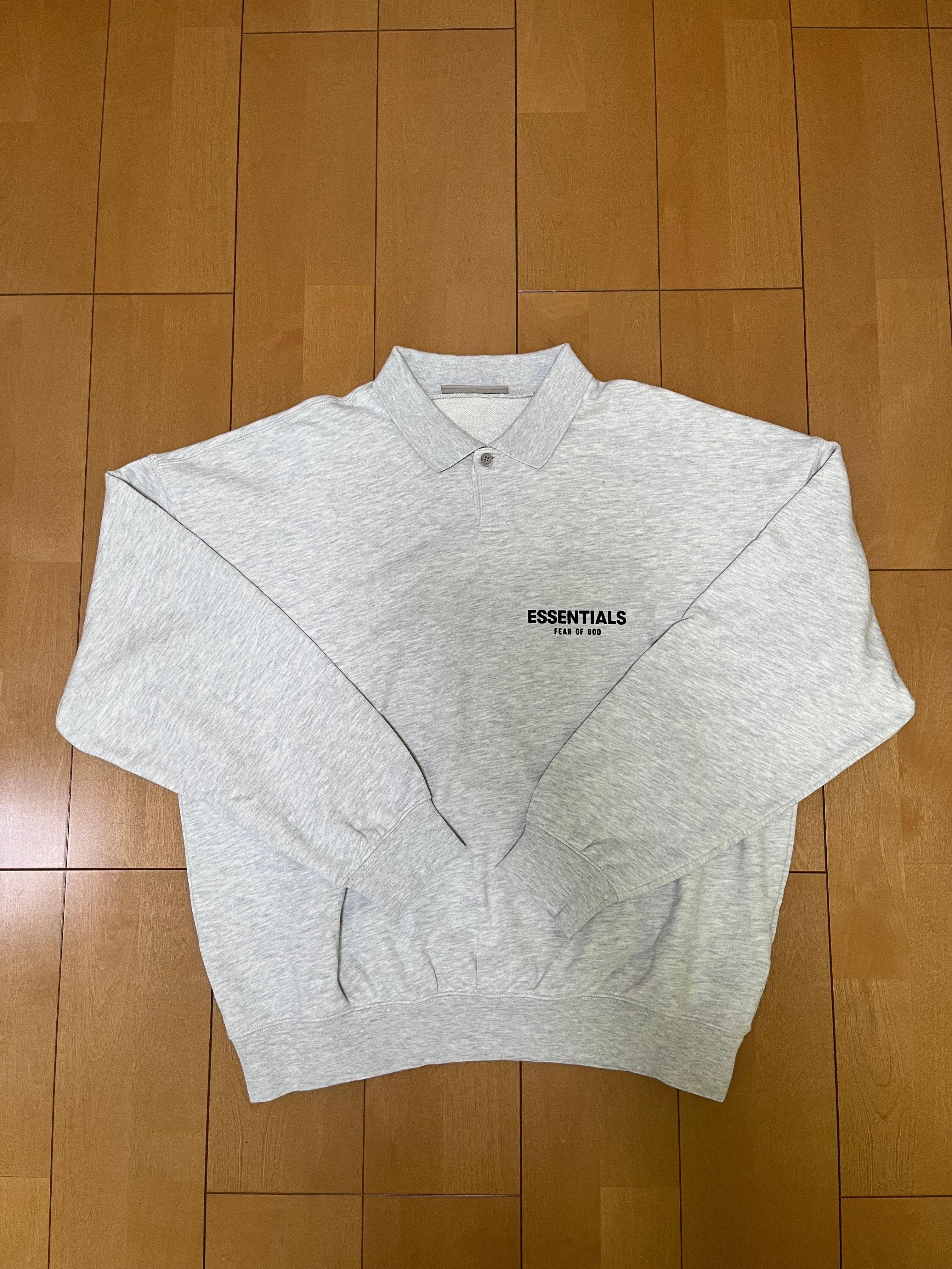 FEAR OF GOD ESSENTIALS Logo Flocked Cotton Jersey Polo Shirt "Light Oatmeal"