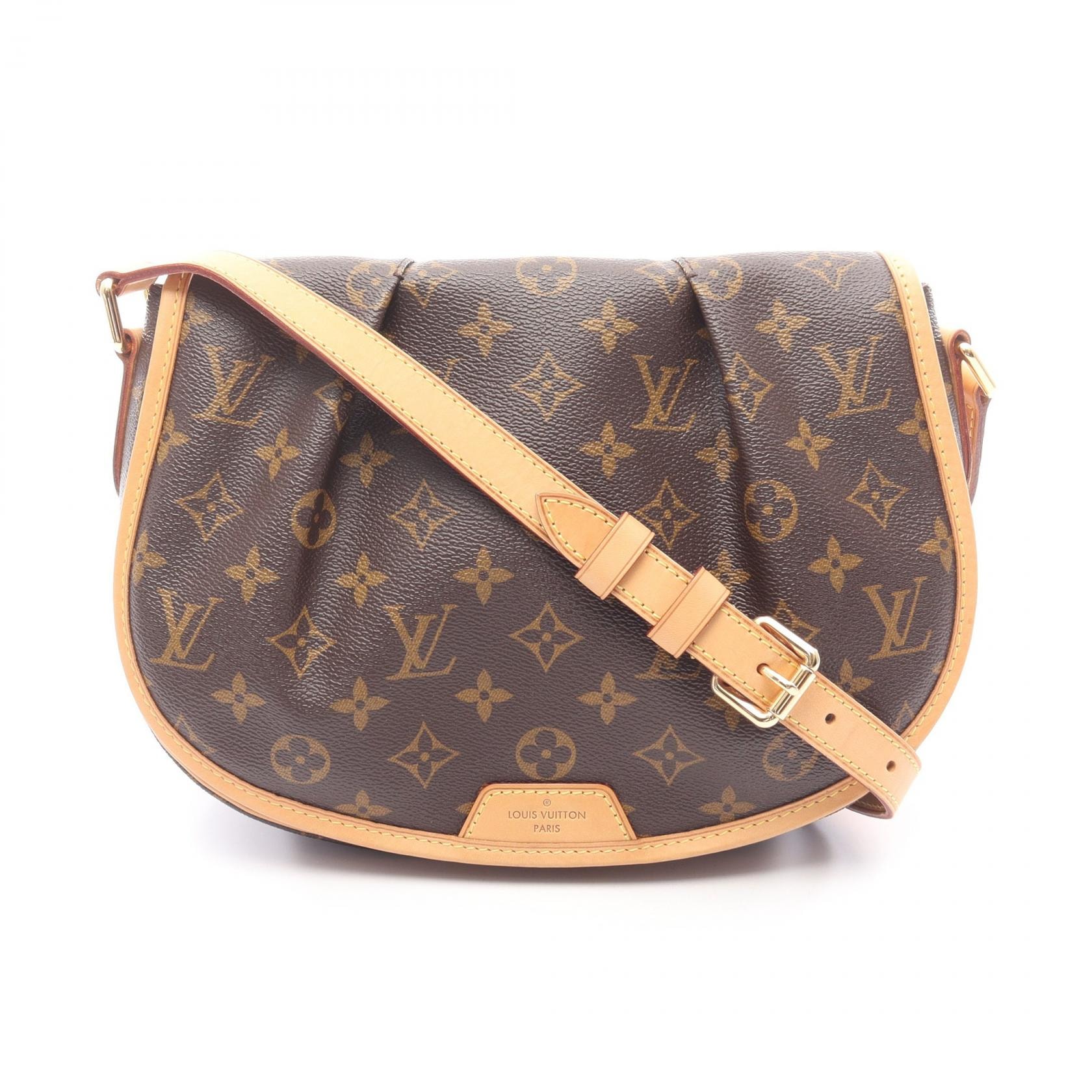 ルイ・ヴィトン LOUIS VUITTON メニルモンタンPM ショルダーバッグ バッグ PVCコーティングキャンバス レザー モノグラム レディース ブラウン系 M40474 【中古】