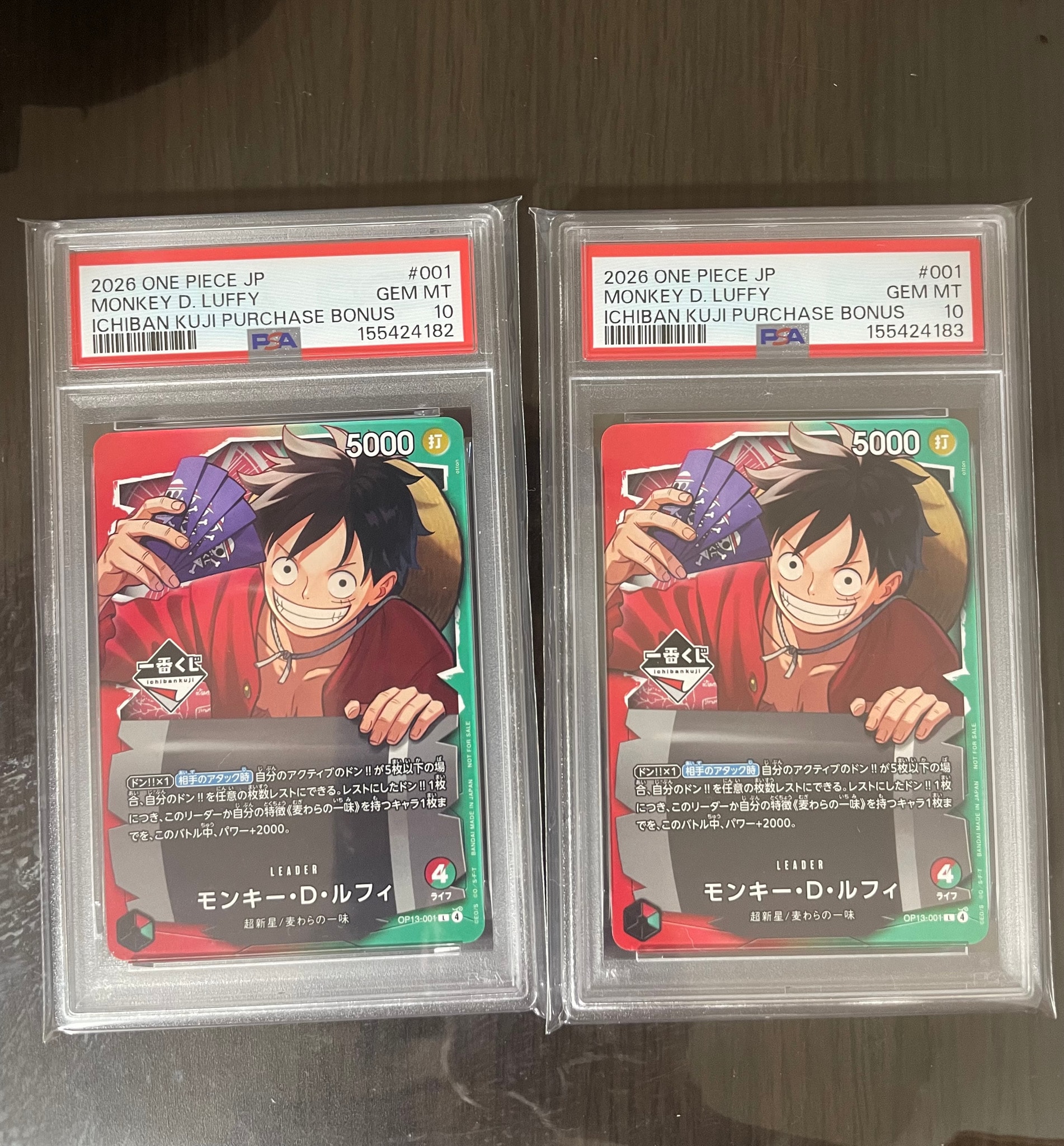PSA10】モンキー・D・ルフィ L :開封済 [OP13-001](プロモーション