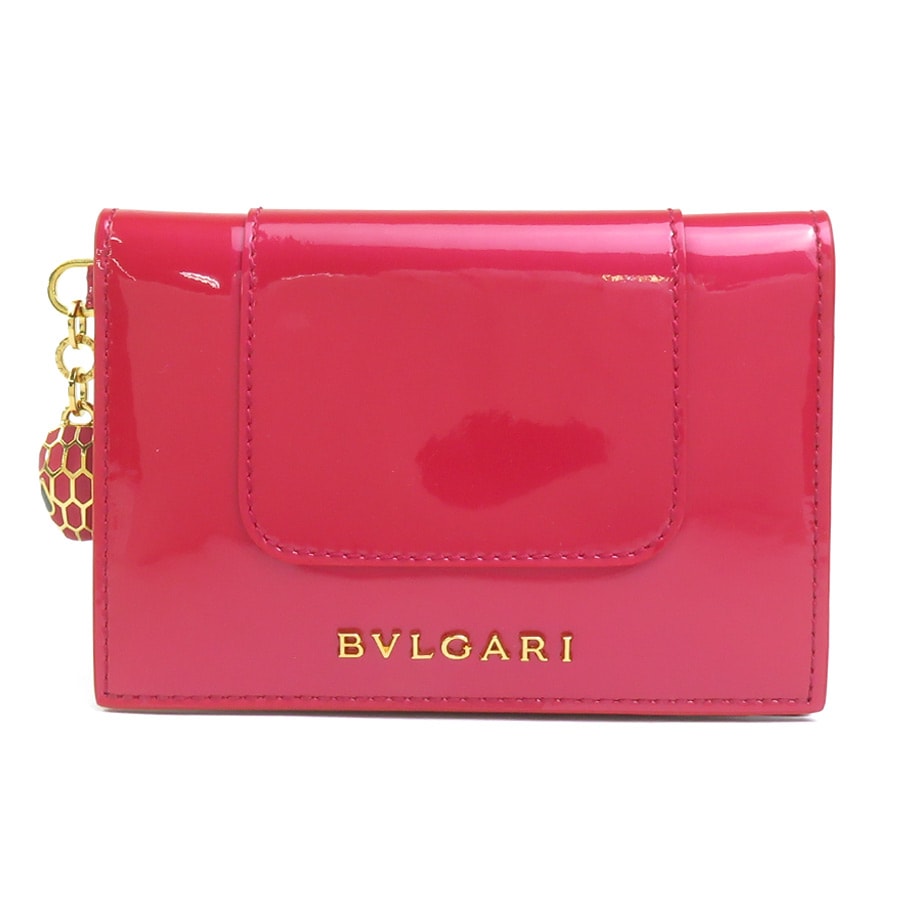 ブルガリ BVLGARI カードケース セルペンティフォーエバー パテントレザー ピンク系 レディース【中古】 h32546j