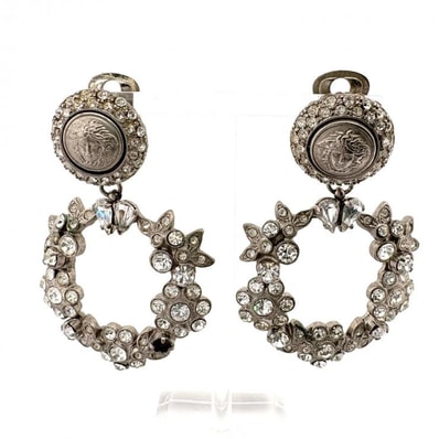 VERSACE ヴィンテージ イヤリング メデューサ ラインストーン イタリア製 鑑定済み 正規品 ヴェルサーチ