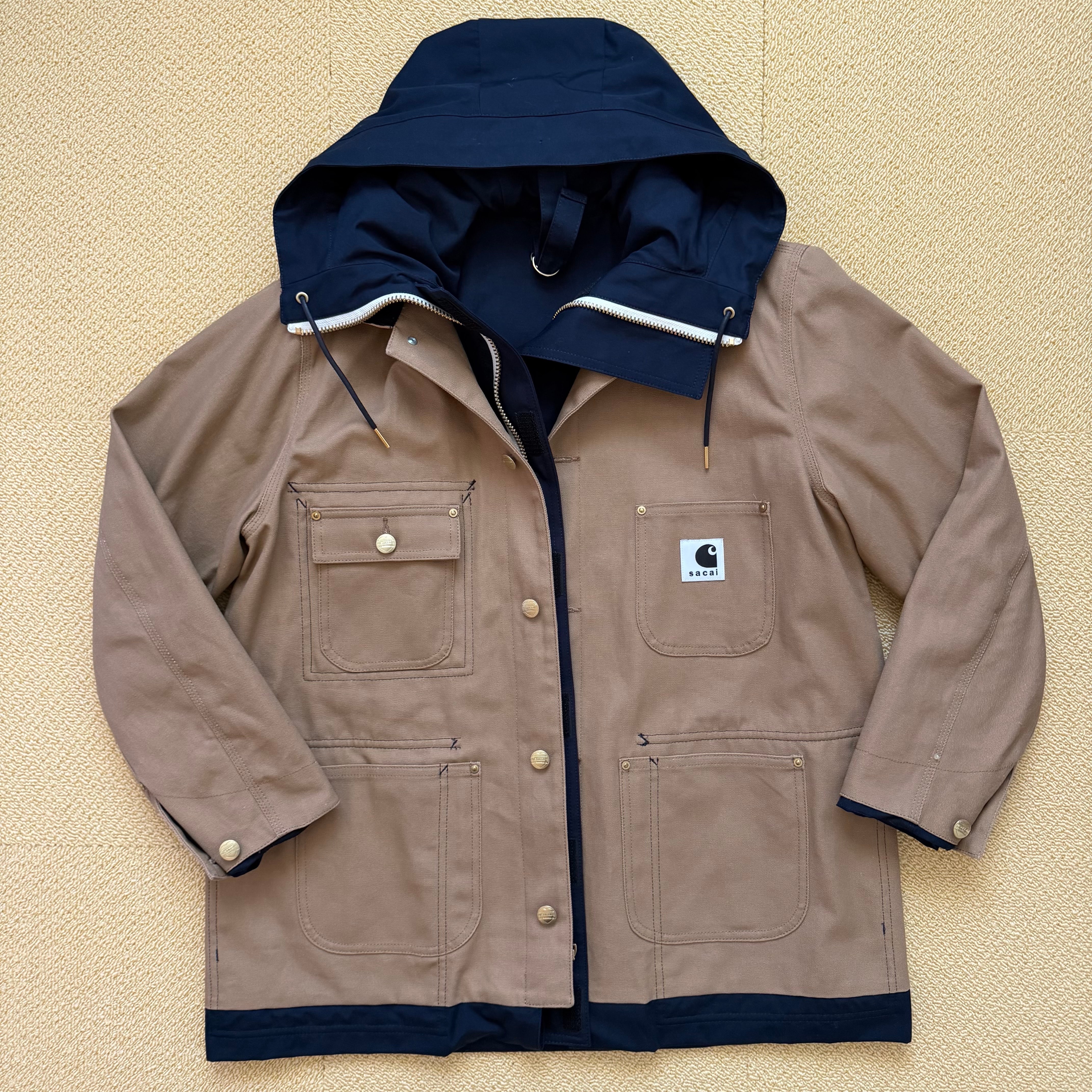 Carhartt WIP × sacai Reversible Duck Coat "BeigexNavy"