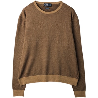 古着 ラルフローレン Ralph Lauren POLO by Ralph Lauren ヘリンボーン コットンニットセーター メンズL相当 ヴィンテージ/eaa631982