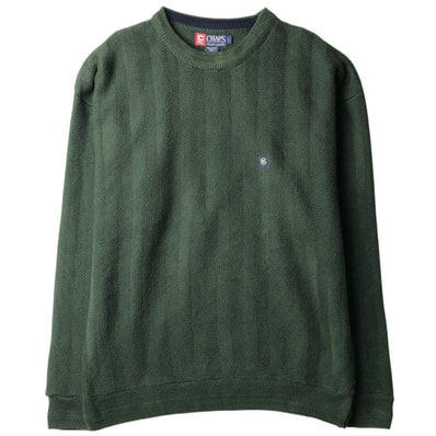 古着 90年代 ラルフローレン Ralph Lauren CHAPS チャップス ヘリンボーン コットンニットセーター USA製 メンズL相当 ヴィンテージ/eaa637151