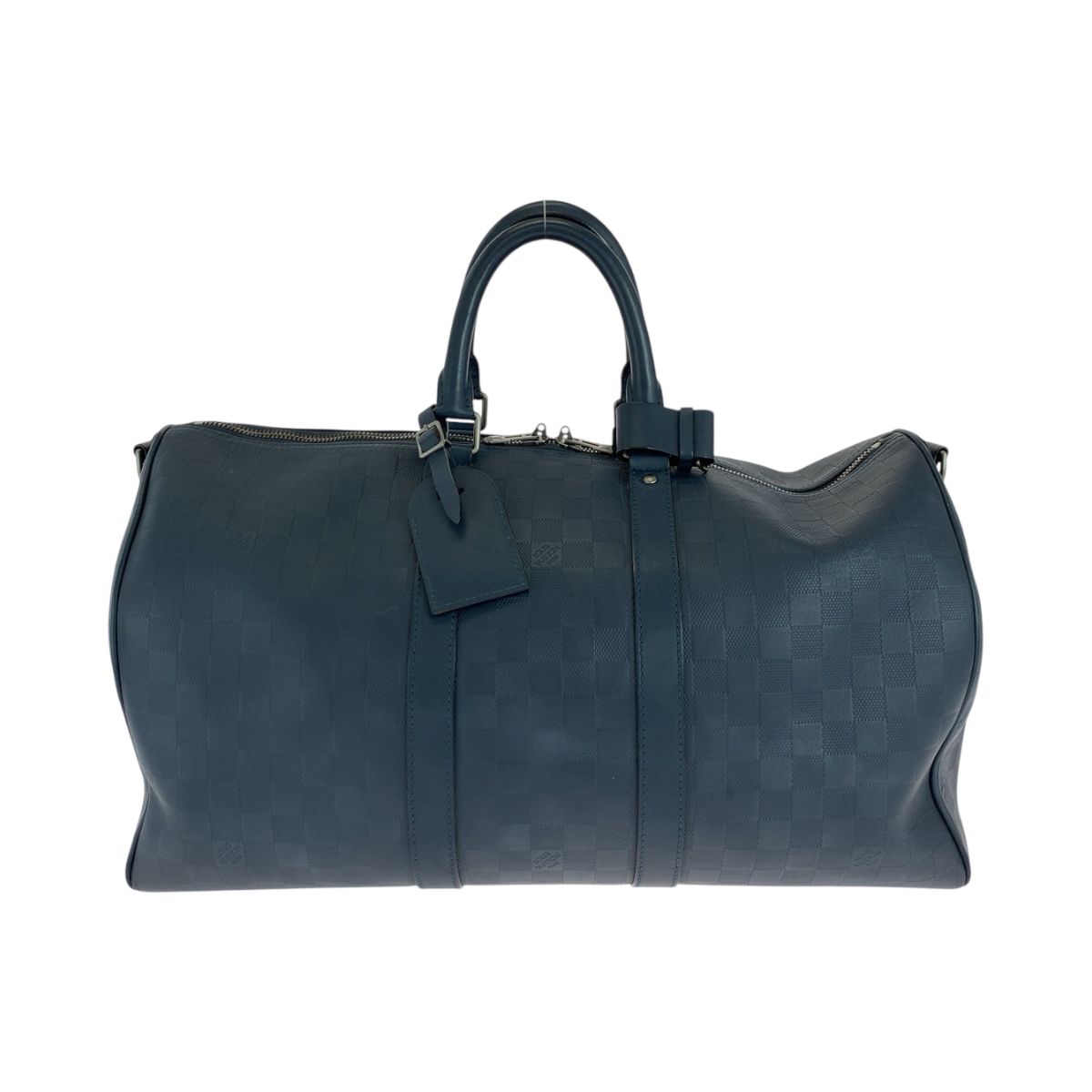 美品 LOUIS VUITTON ルイヴィトン ダミエ アンフィニ キーポル45 バンドリエール 男女兼用 ネイビー シルバー金具 レザー ボストンバッグ ハンドバッグ 503245 【中古】