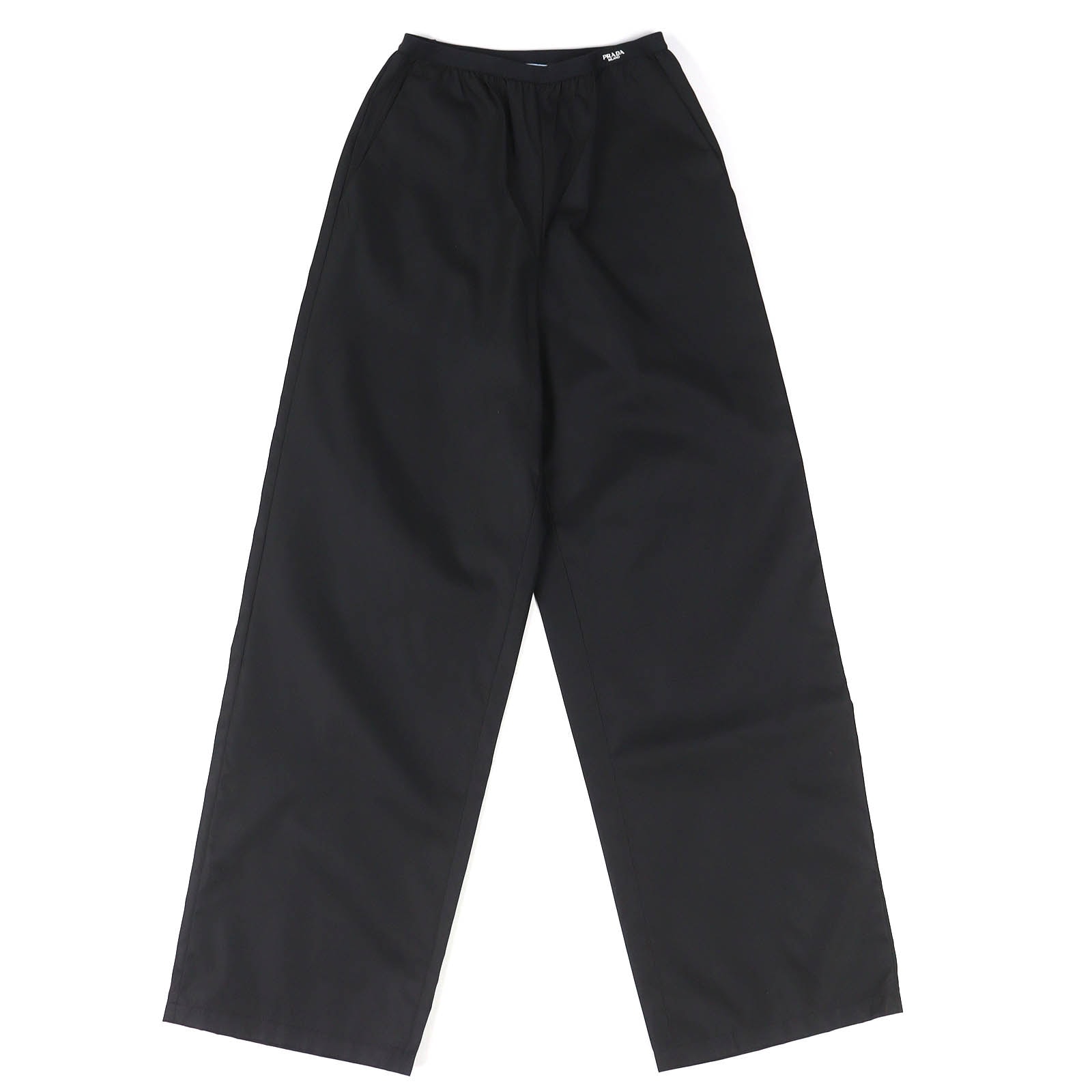 極美品 プラダ ロゴ RE-NYLON ロング ワイドパンツ 38 22Y887