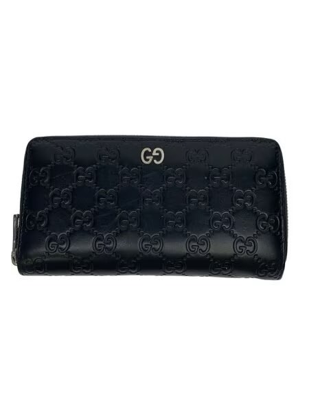 GUCCI Signature Leather Zip Around Wallet "Black"