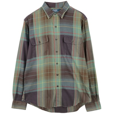 古着 ラルフローレン Ralph Lauren POLO by Ralph Lauren 長袖 コットンチェックシャツ メンズM相当/eaa634870