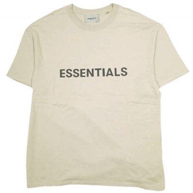 ESSENTIALS FEAR OF GOD エッセンシャルズ フィアオブゴッド ラバーロゴTシャツ M ベージュ 半袖 FOG トップス g24009