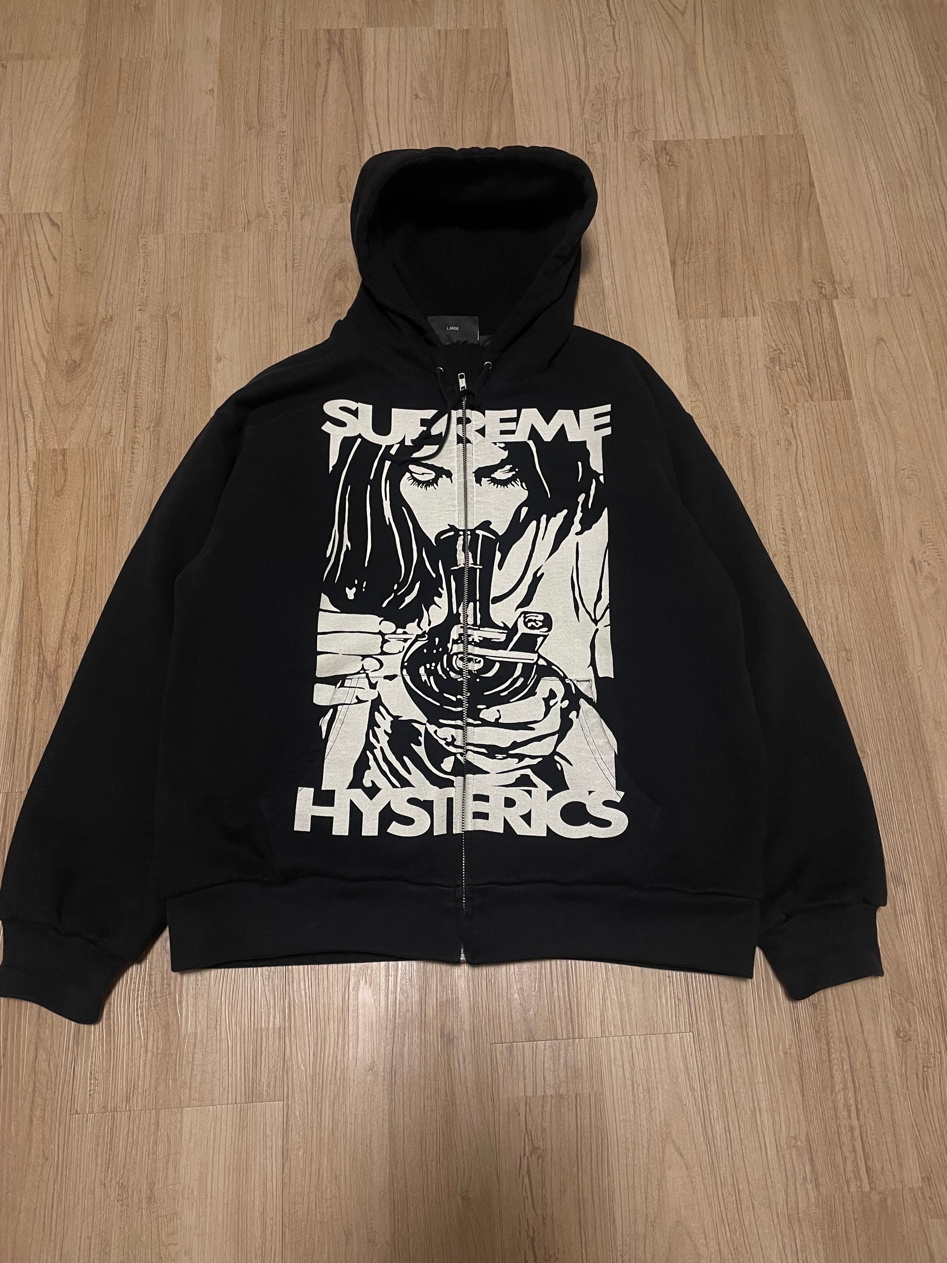 Supreme x HYSTERIC GLAMOUR Thermal Lined Zip Up Hooded Sweatshirt "Black"