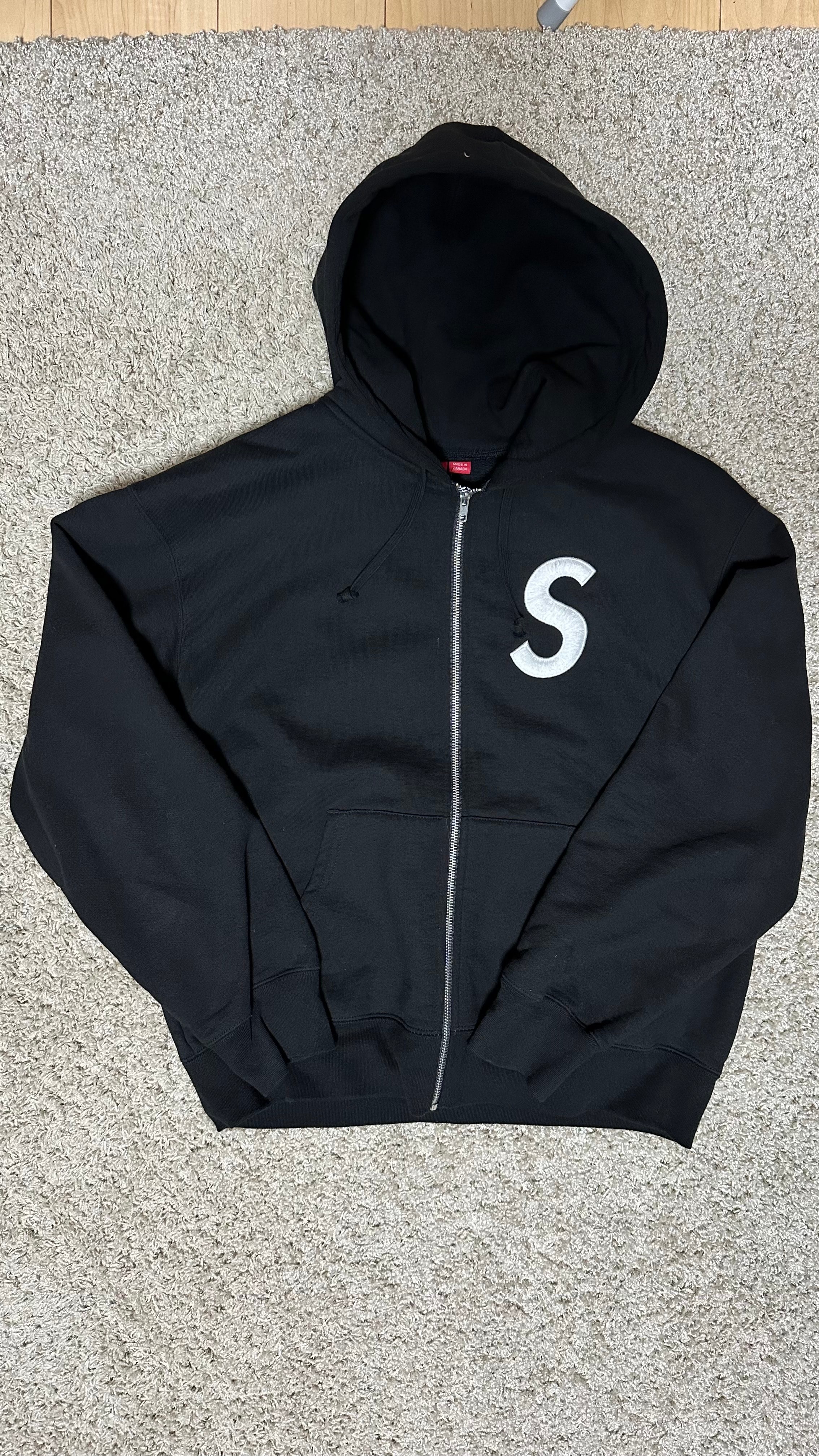 Supreme S Logo Zip Up Hooded Sweatshirt (25FW) "Black"