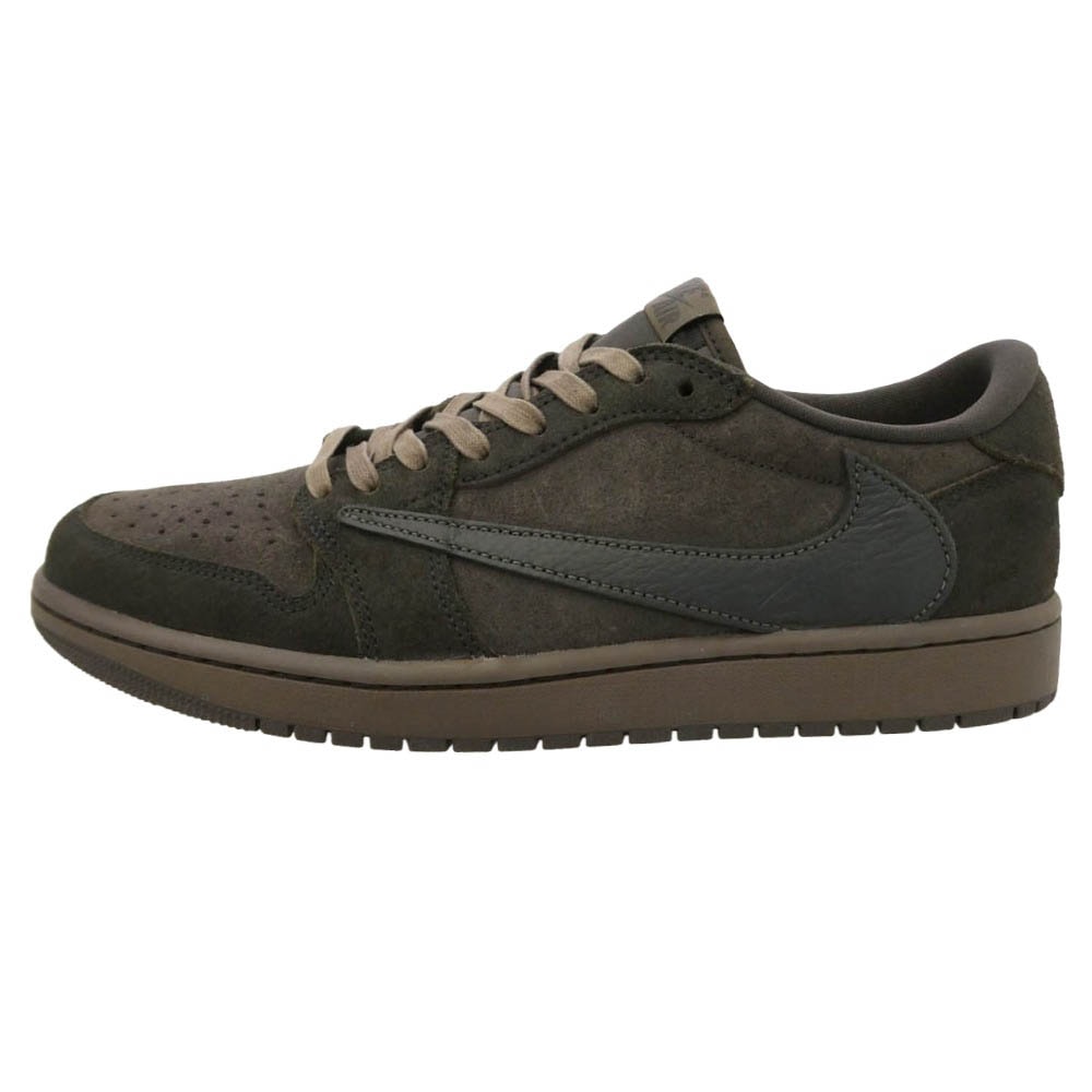 NIKE ナイキ DM7866-202 × Travis Scott トラヴィススコット【フェイクバスターズ鑑定済】Air Jordan 1 Low OG SP Velvet Brown and Dark Mocha AJ1 エアジョーダン ロー 【新古品】