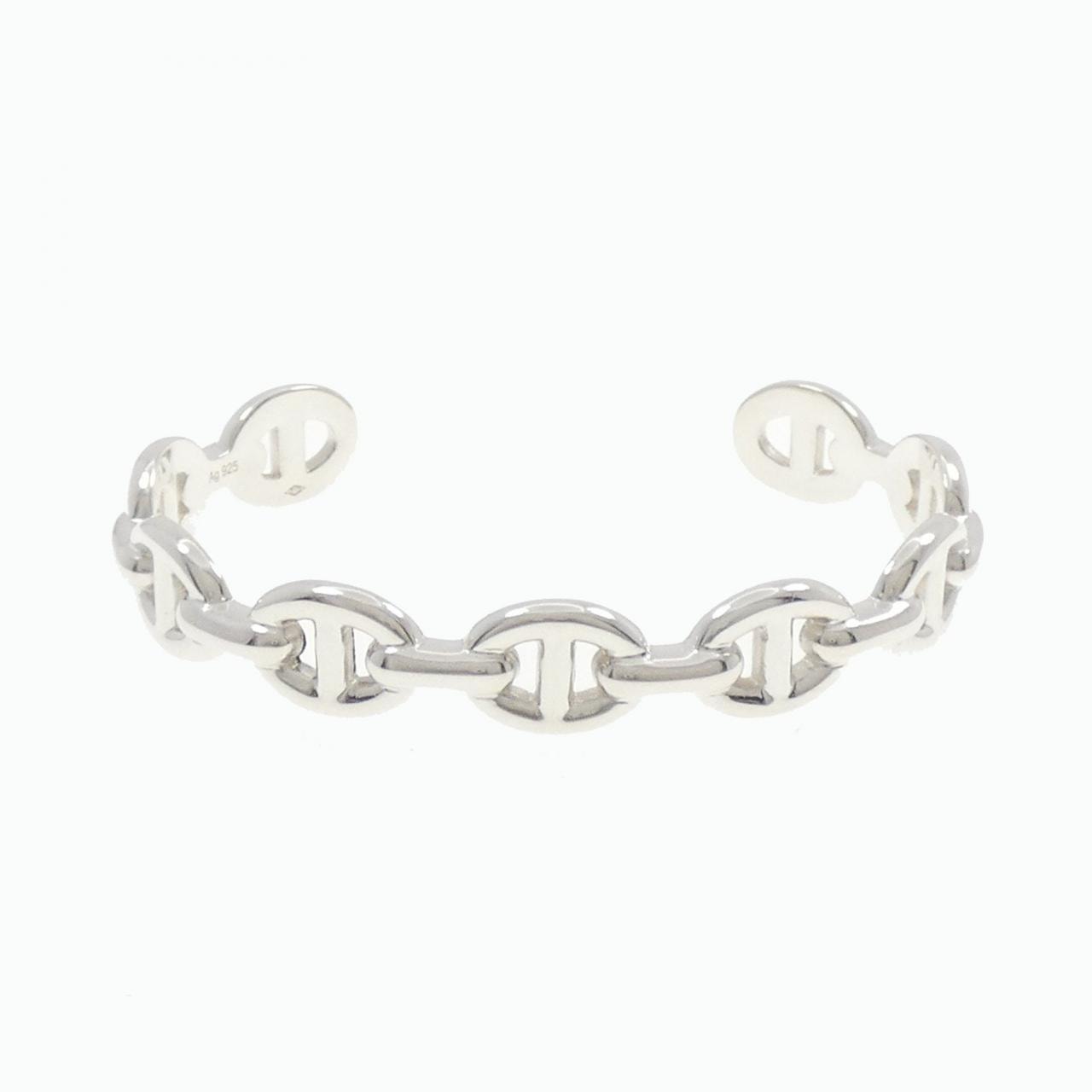 Hermes Chaine D'ancre Enchainee Bracelet Bangle "Silver"