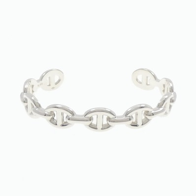 Hermes Chaine D'ancre Enchainee Bracelet Bangle "Silver"