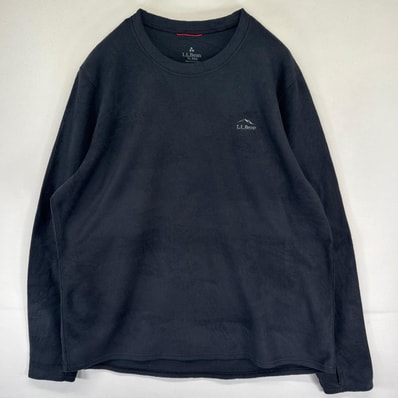 古着 エルエルビーン L.L.Bean フリース スウェット プルオーバー ワンポイントロゴ 大きいサイズ XL ブラック系 メンズ