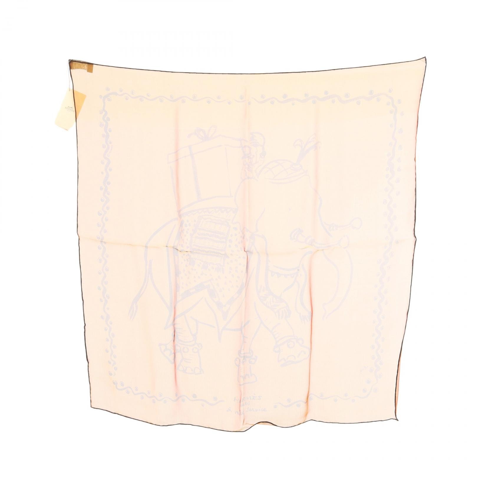 エルメス HERMES プチカレ カレ45 A votre service スカーフ 衣料品 シルク シルク オレンジ レディース オレンジ系 【中古】