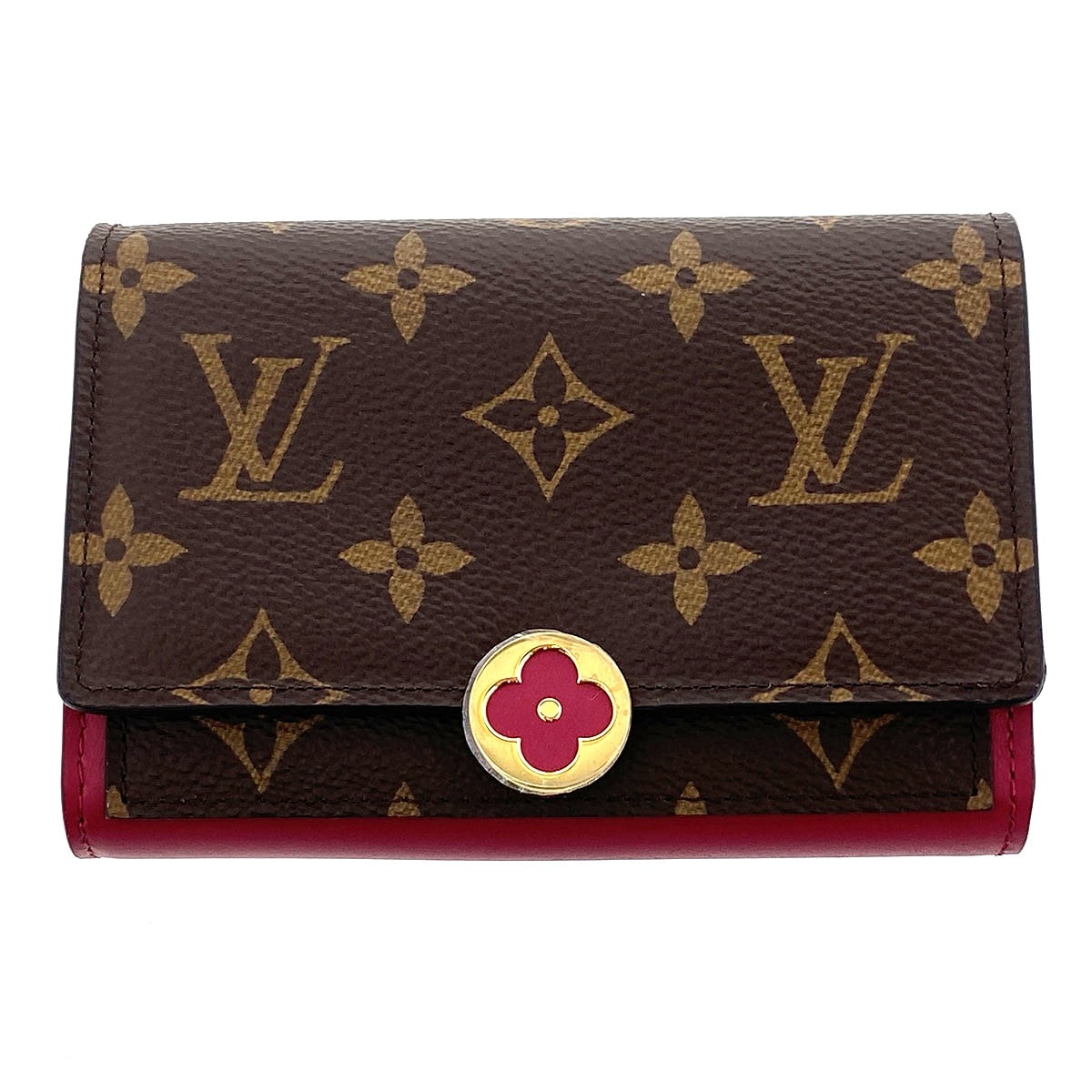 LOUIS VUITTON ルイ・ヴィトン ポルトフォイユ フロールコンパクト 二つ折り財布 M64588 モノグラム ブラウン フーシャ  レディース【中古】