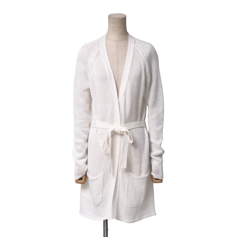 ■美品■S Max Mara エス マックスマーラ カーディガン サイズM ベルテッド ロング ニット 透かし編み【おすすめ】 ブランド古着【中古】20250916/RA6091