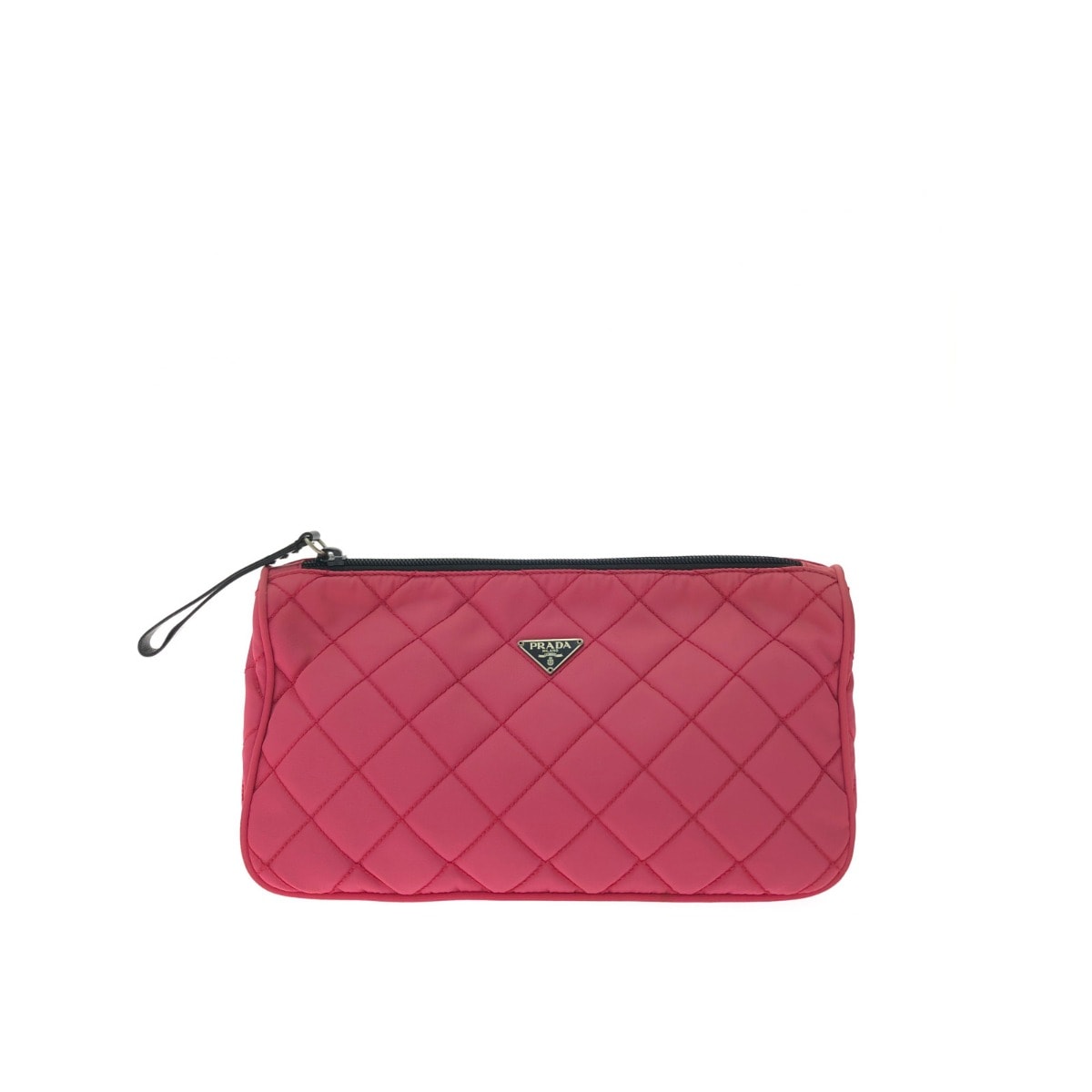 PRADA プラダ レディース コスメポーチ 化粧ポーチ ナイロン キルティング 三角ロゴ MV599 ショッキングピンク