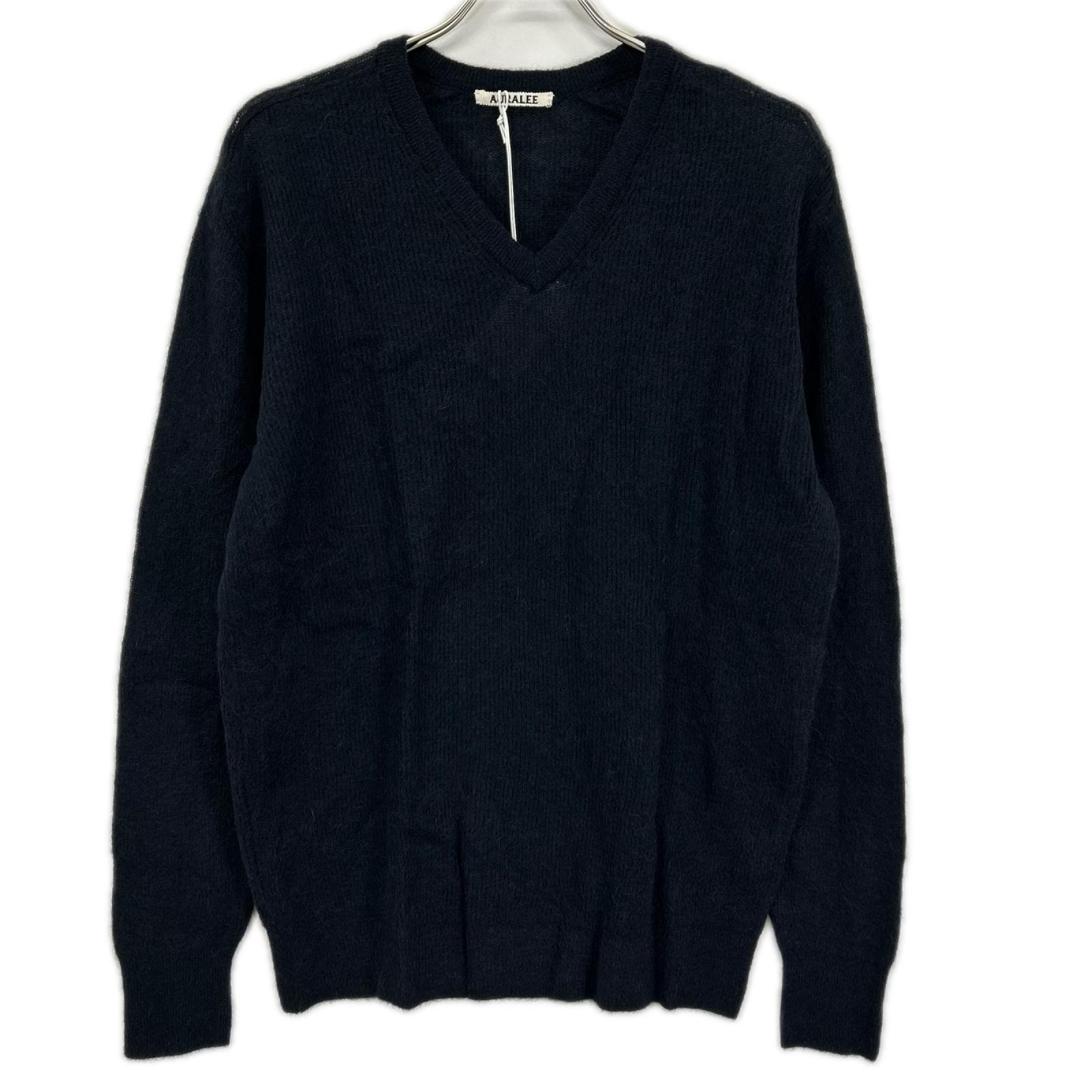オーラリー 26AW A26AV03AK ネイビー BABY SURI ALPACA SHEER KNIT V-NECK P/O 5