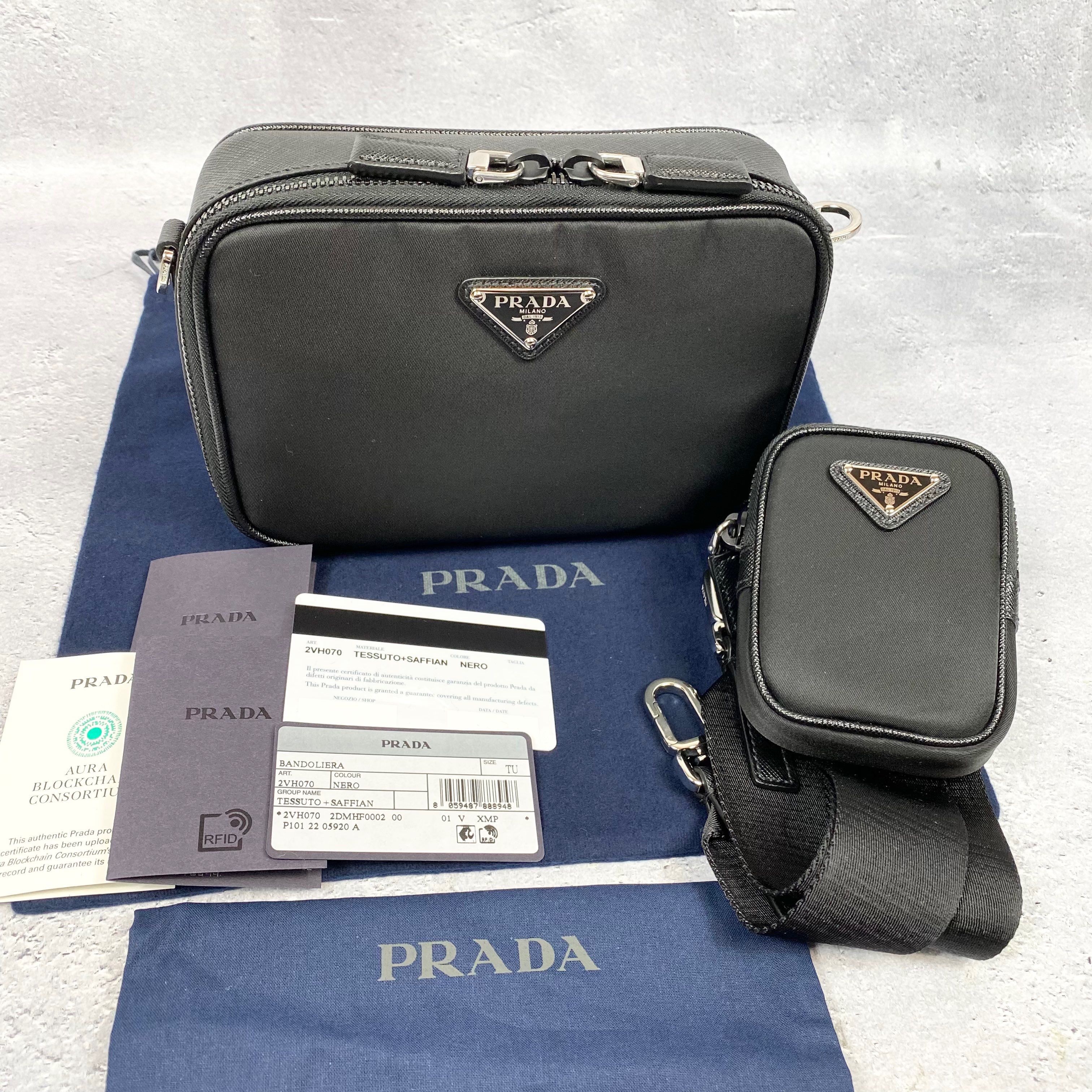 【新品】 100%本物 PRADA ナイロン レザー ショルダーバッグ プラダ 