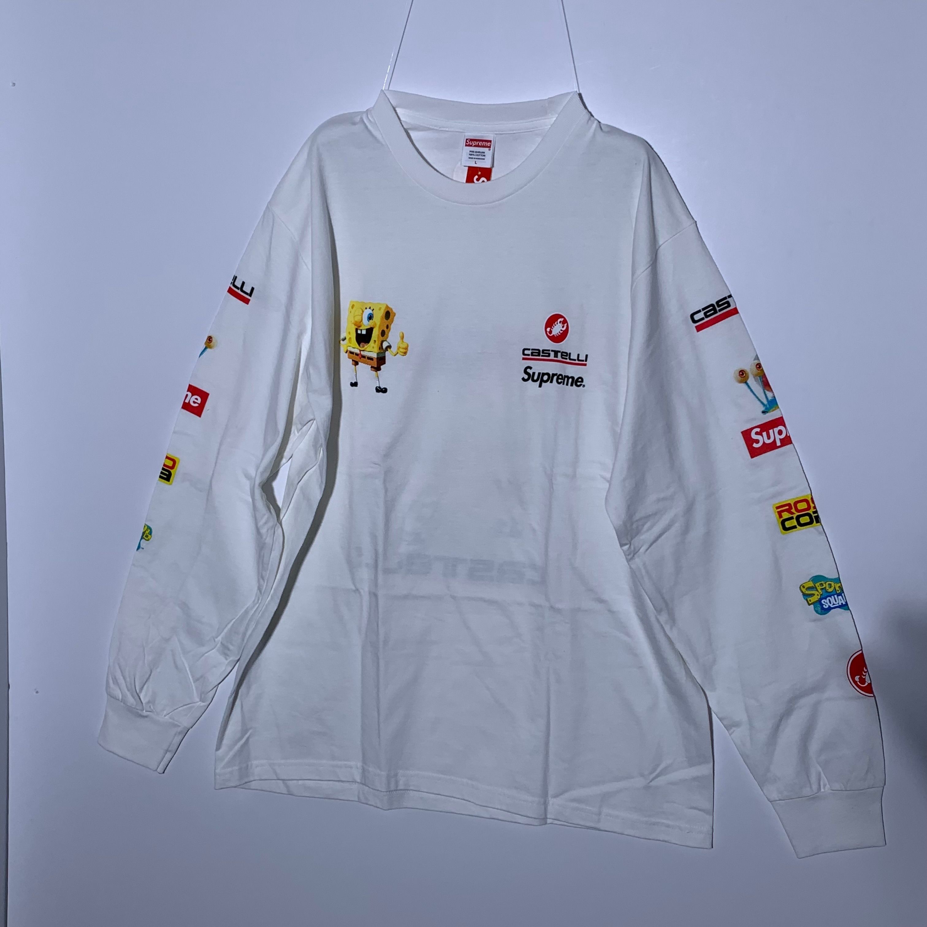 Supreme x SpongeBob Castelli Racing L/S Tee "White"