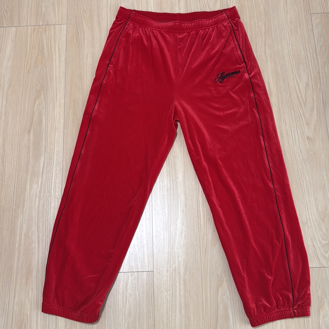 Supreme Velour Mesh Track Pant "Red"