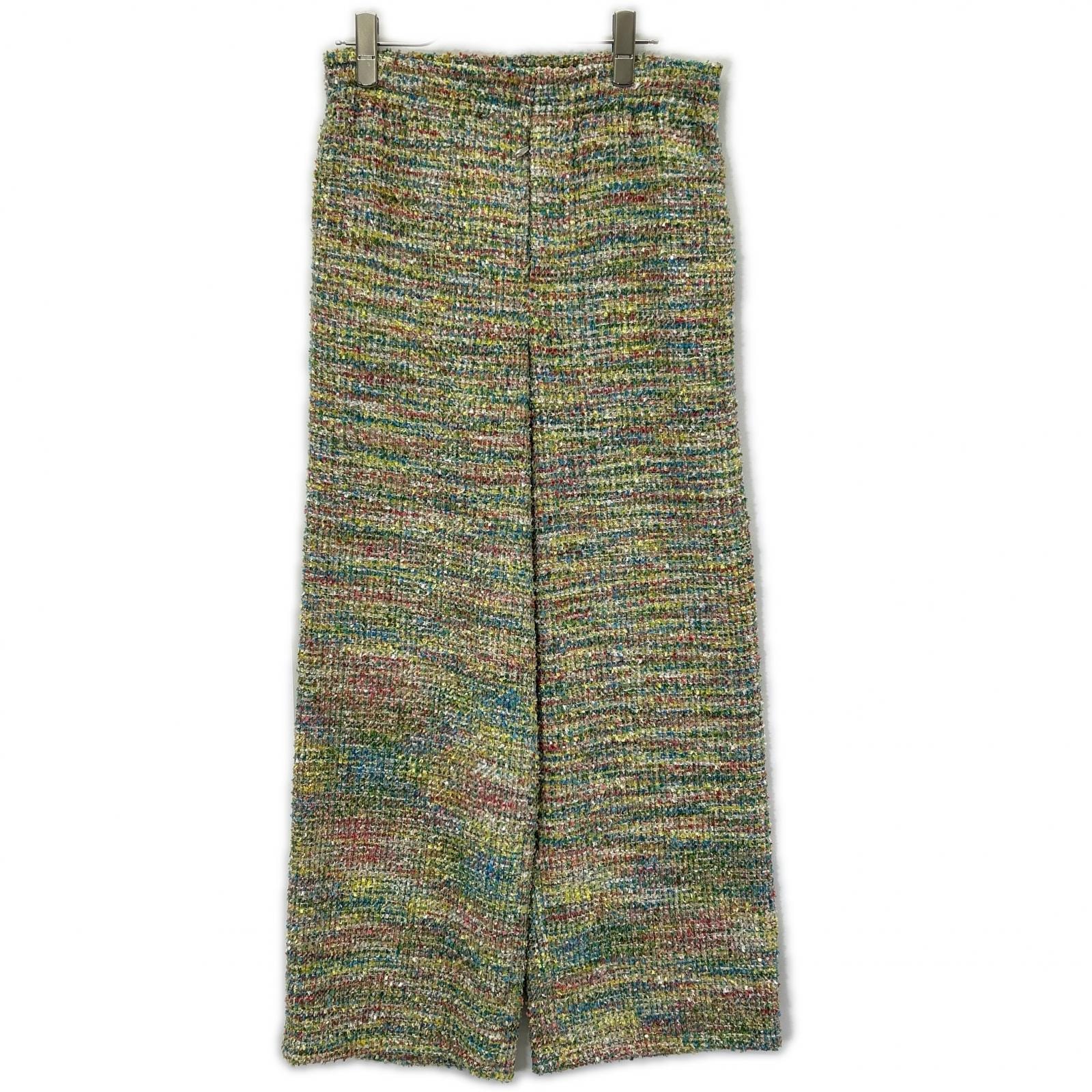 エム エー エス ユー MASS-PT0524 24SS マルチカラー CANDY TWEED WIDE PANTS 44