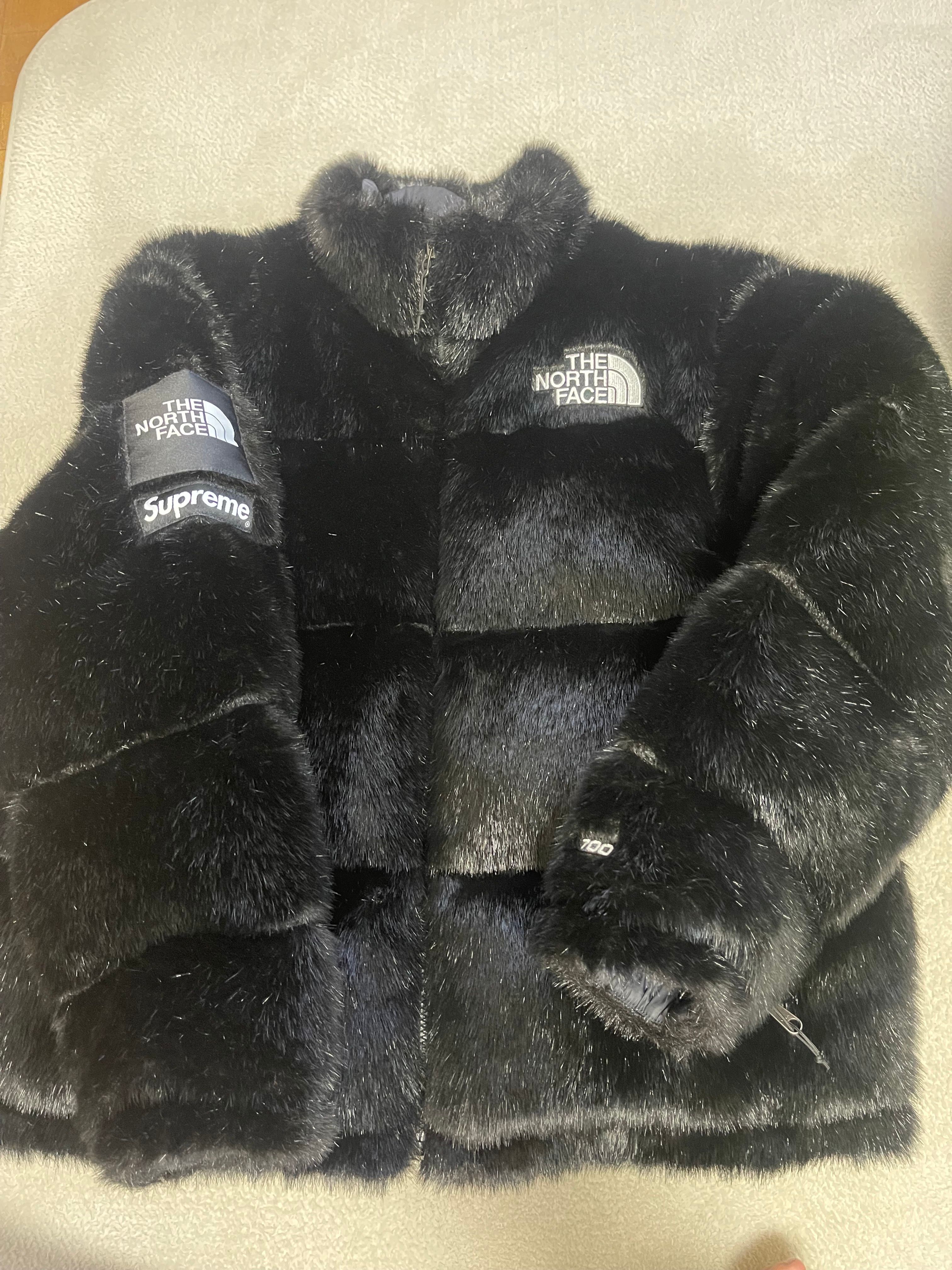 Supreme x The North Face Faux Fur Nuptse Jacket "Black"