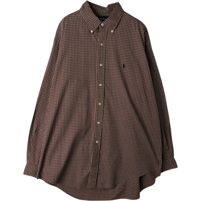 古着 ラルフローレン Ralph Lauren CLASSIC FIT クラシックフィット 長袖 ボタンダウンチェックシャツ メンズL相当/eaa628608