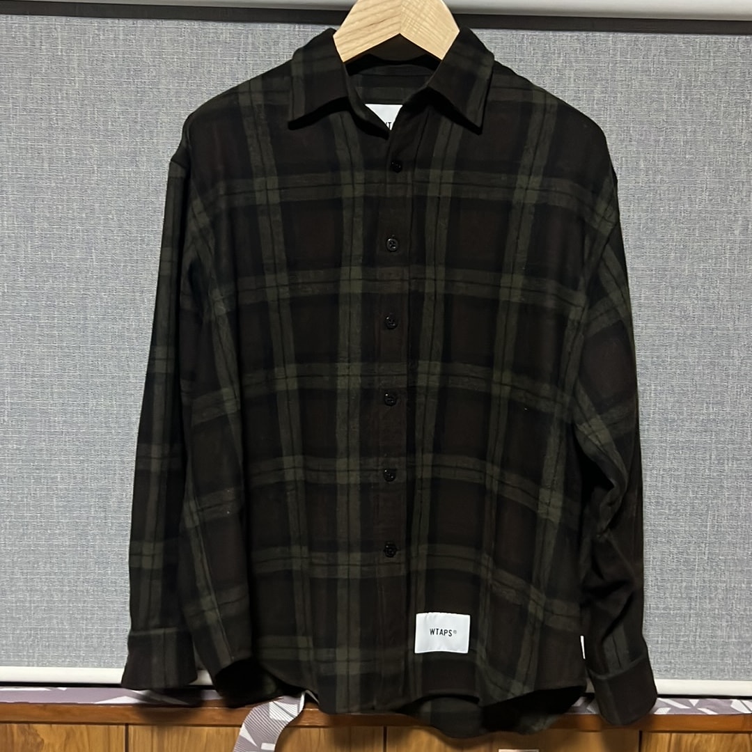 WTAPS TXT 01 / LS / WOPL. Tweed. Textile. OF "Olive Drab"