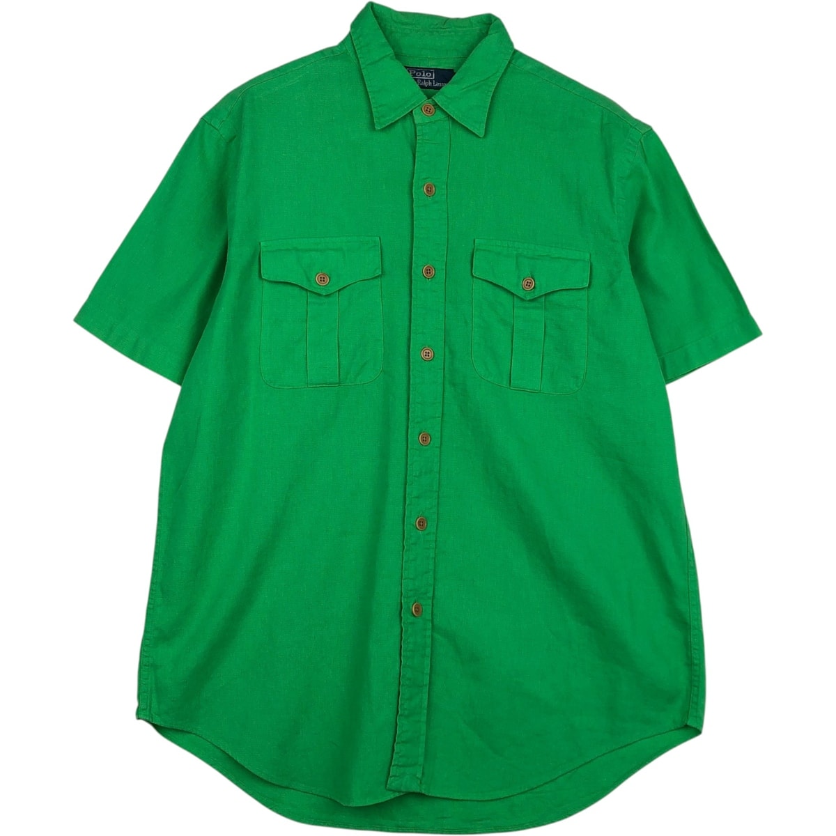 古着 ラルフローレン Ralph Lauren POLO by Ralph Lauren 半袖 リネン×コットンシャツ メンズL相当/eaa641800