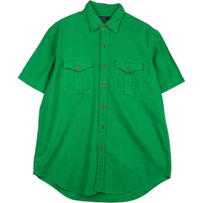 古着 ラルフローレン Ralph Lauren POLO by Ralph Lauren 半袖 リネン×コットンシャツ メンズL相当/eaa641800
