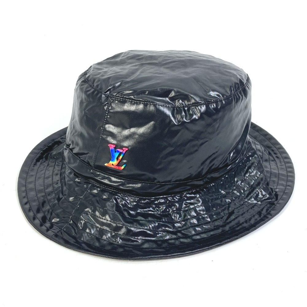 ルイヴィトン LOUIS VUITTON ボネ・LV2054 MP2877 ヴァージル・アブローシリーズ バケットハット 折りたたみ式 帽子 ハット帽 ハット ナイロン ブラック 美品