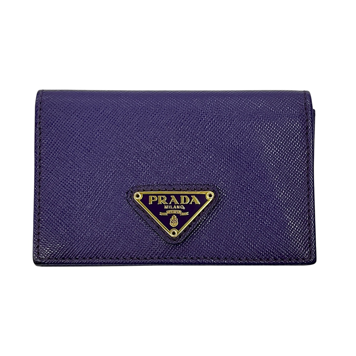 PRADA プラダ サフィアーノ カードケース カードケース 1MC122 レザー パープル ゴールド金具  レディース【中古】