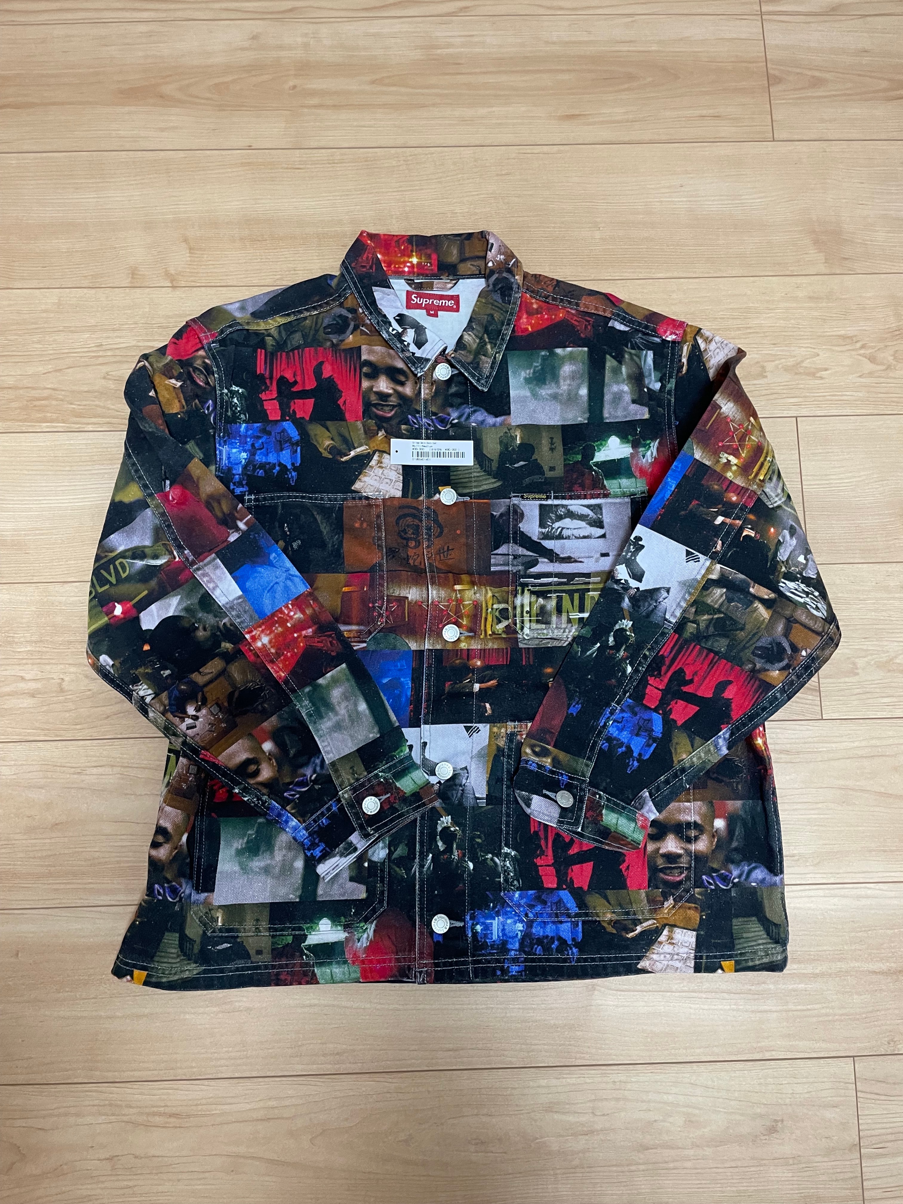 Supreme Nas and DMX Collage Denim Chore Coat "Multi"