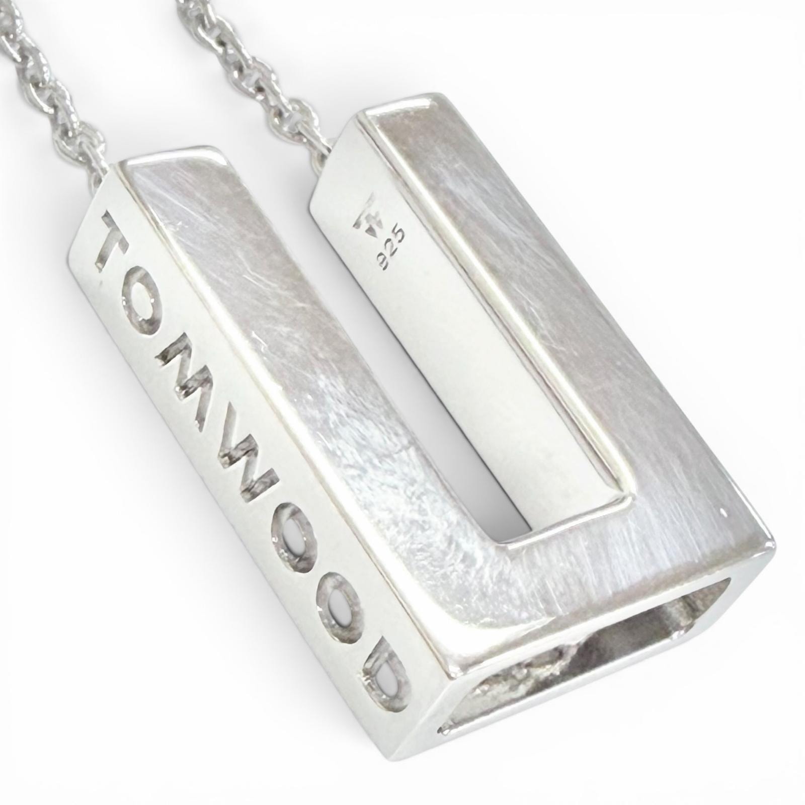 美品 トムウッド ネックレス Square Pendant シルバー メンズ