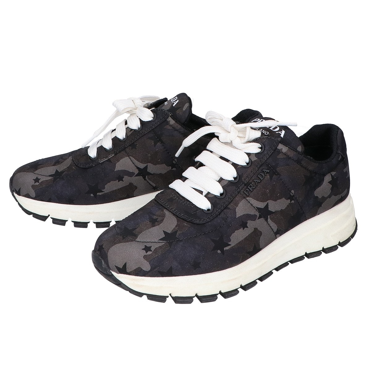 プラダ 1E553L カモフラ スター スニーカー 37