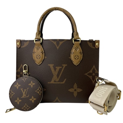 LOUIS VUITTON ルイ・ヴィトン オンザゴー PM ハンドバッグ M46373 モノグラム ブラウン レディース【中古】